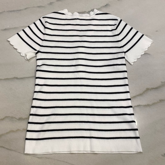 Karl Lagerfeld Shirt Size Medium White Black Stripes - Picture 7 of 9